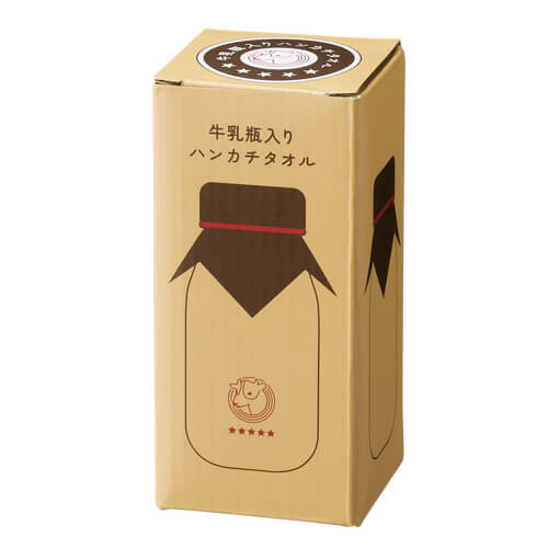 牛乳瓶入りハンカチタオル