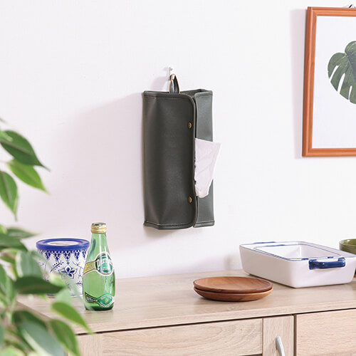 レザー調ティッシュケース