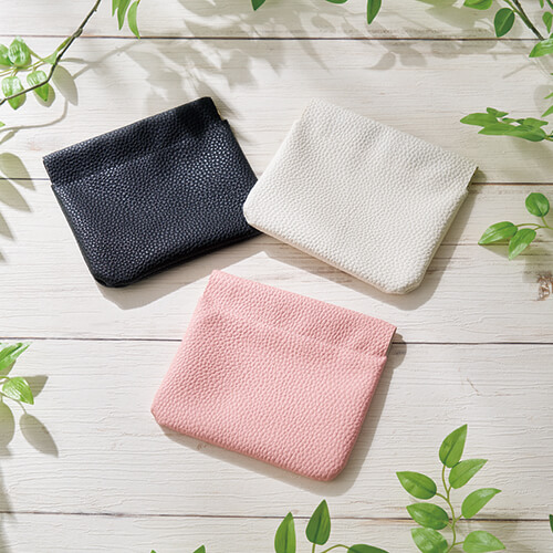 カラモ レザー調バネ式ミニポーチ