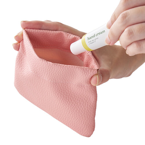 カラモ レザー調バネ式ミニポーチ