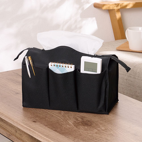 カラモ ポケット付き二段ボックスティッシュケース