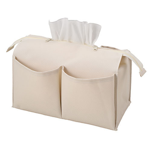 カラモ ポケット付き二段ボックスティッシュケース