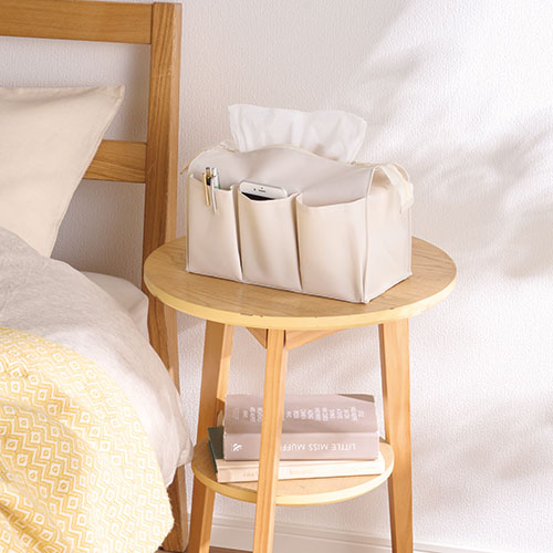 カラモ ポケット付き二段ボックスティッシュケース