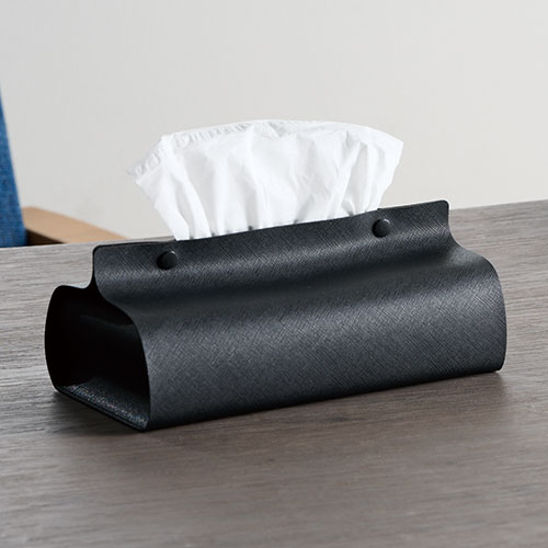 カラモ レザー調ボックスティッシュケース