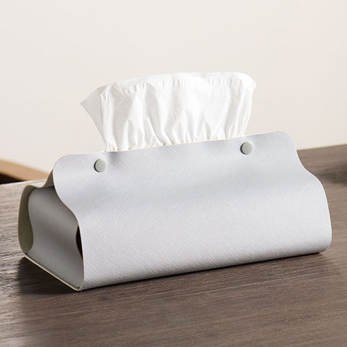 カラモ レザー調ボックスティッシュケース