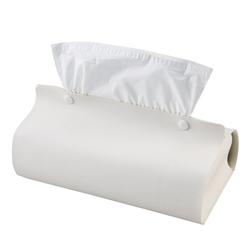 カラモ レザー調ボックスティッシュケース