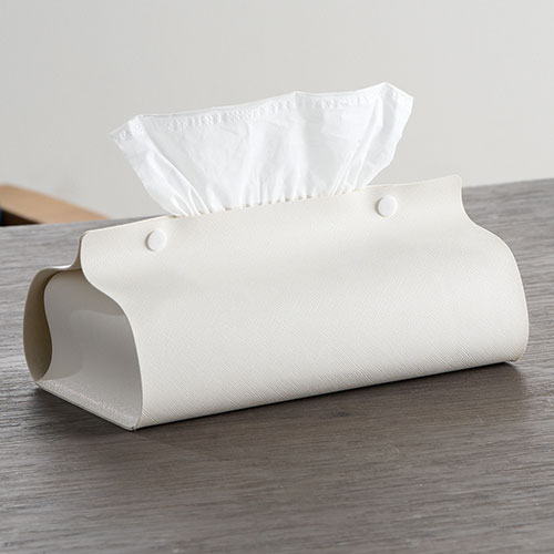 カラモ レザー調ボックスティッシュケース