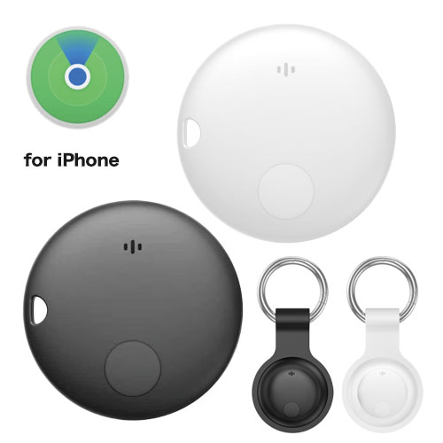 スマートタグ キーホルダーケース付き iPhone（白/黒）【名入れOK】