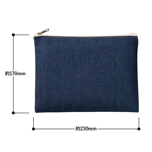 デニムフラットポーチ（M）