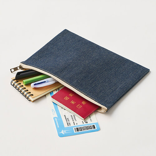デニムフラットポーチ（M）