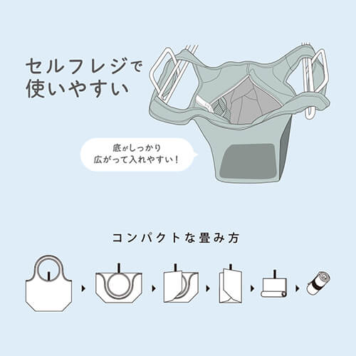 クルリト　セルフレジで使いやすいコンパクトクーラーミニマルシェバッグ